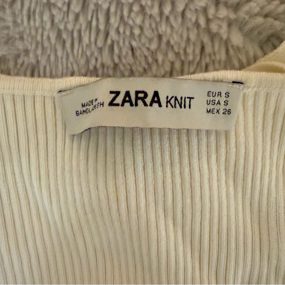 Zara Knit Ribbed Cutout Waist Top - Picture 3 of 3